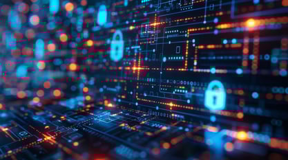 digital-padlock-data-flow-icons-tech-grid-representing-cyber-security